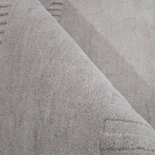 Tapis Salon 200 X 290 Cm Gris, Laine Noble Tufté Main, Azua Confort Authentique