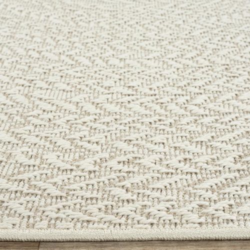 Tapis Extérieur Intérieur 200x290 Lyn13 Rezy Aspect Jute Motif Rond Ton Sur Ton