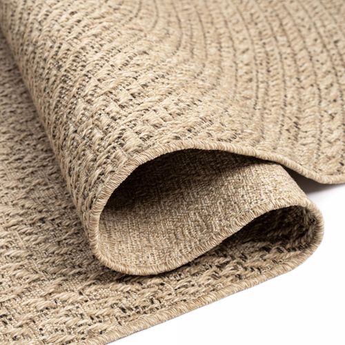 Tapis Extérieur Intérieur 240x340 Lyn13 Rezy Aspect Jute Motif Rond Ton Sur Ton