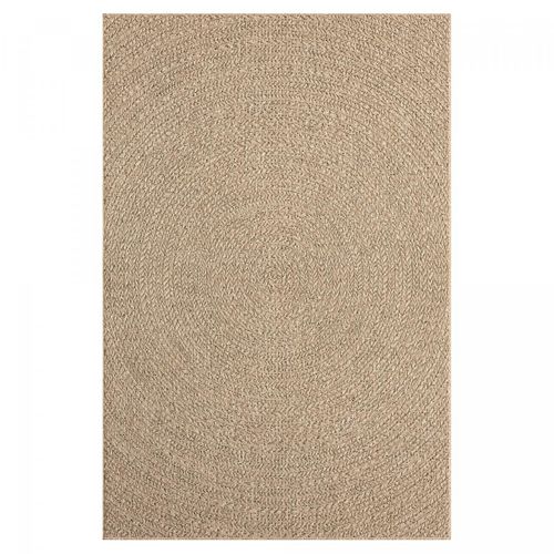 Tapis Extérieur Intérieur 240x340 Lyn13 Rezy Aspect Jute Motif Rond Ton Sur Ton