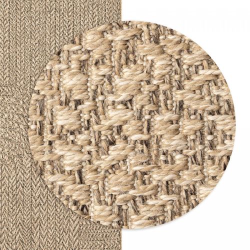 Tapis Extérieur Intérieur 200x290 Lyn13 Reza Aspect Jute Motif Arc-en-ciel Ton Sur Ton
