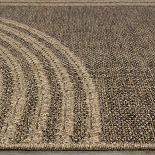 Tapis Extérieur Intérieur 80x150 Lyn13 Reza Aspect Jute Motif Arc-en-ciel