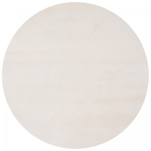 Tapis Chambre D.160cm Lyn10 Lavable Crème Uni, Tapis Shaggy à Longs Poils