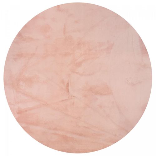 Tapis Cuisine Ø120cm Lyn10 Lavable Rose Uni, Tapis Shaggy à Longs Poils
