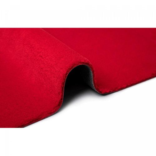 Tapis Salon Lyn10 Lavable 160x220 Soyeux Et Doux, Tapis Rouge Uni à L'aspect Shaggy