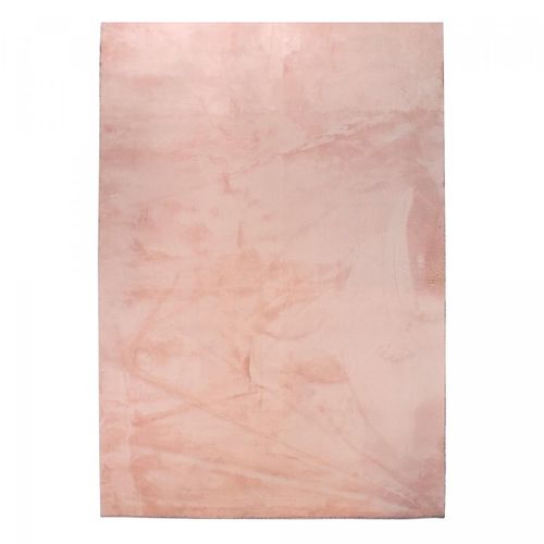 Tapis Salon Lyn10 Lavable 160x220 Soyeux Et Doux, Tapis Rose Uni à L'aspect Shaggy