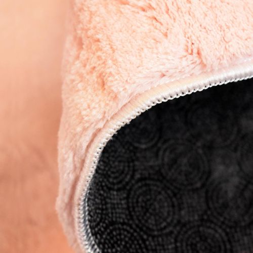 Tapis Salon Lyn10 Lavable 200x280 Soyeux Et Doux, Tapis Rose Uni à L'aspect Shaggy