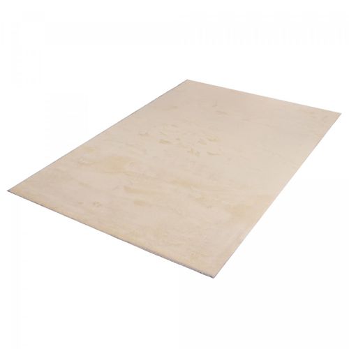 Tapis Salon Lyn10 Lavable 200x280 Soyeux Et Doux, Tapis Beige Uni à L'aspect Shaggy