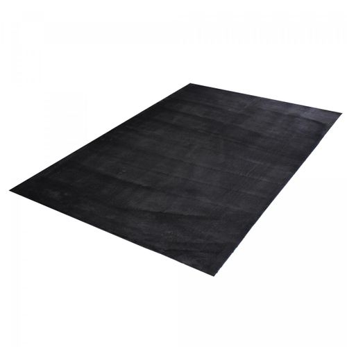 Tapis Salon Lyn10 Lavable 200x280 Soyeux Et Doux, Tapis Noir Uni à L'aspect Shaggy