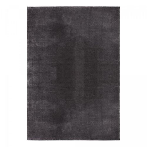 Tapis Salon Lyn10 Lavable 160x220 Soyeux Et Doux, Tapis Anthracite Uni à L'aspect Shaggy