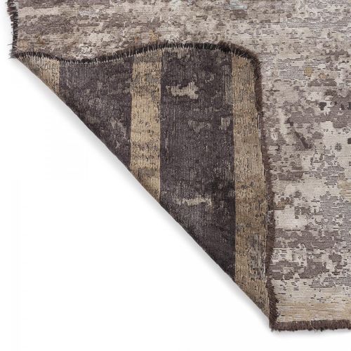 Tapis Grand Salon Kilim En Coton, 240 X 300 Cm, Forme Originale, Beige Et Marron