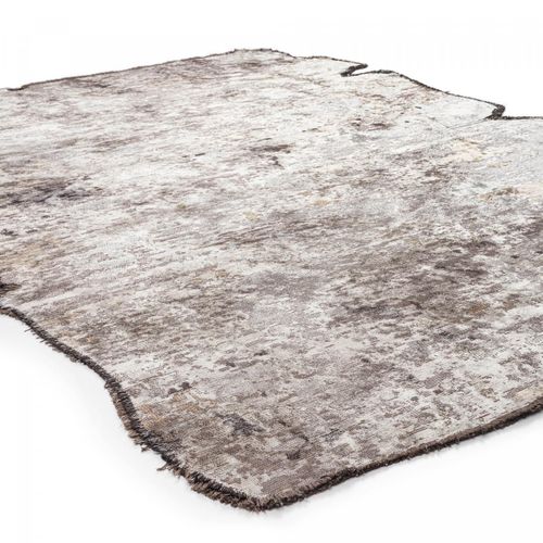 Tapis Grand Salon Kilim En Coton, 240 X 300 Cm, Forme Originale, Beige Et Marron