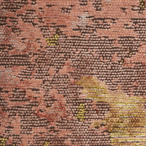 Tapis Salon Kilim En Coton, 200 X 250 Cm, Forme Originale, Corail, Jaune Et Vert