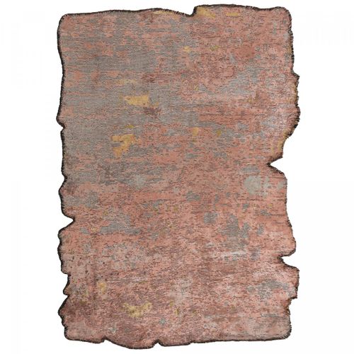 Tapis Salon Kilim En Coton, 200 X 250 Cm, Forme Originale, Corail, Jaune Et Vert