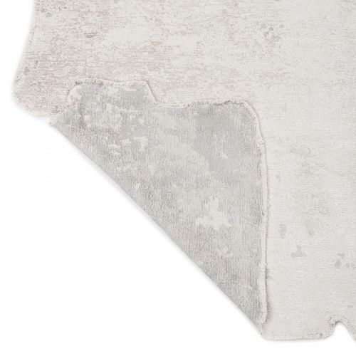 Tapis Salon Kilim En Coton, 200 X 250 Cm, Forme Originale, Écru Et Gris