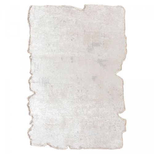 Tapis Salle à Manger Kilim En Coton, 240 X 340 Cm, Forme Originale, Écru Et Gris