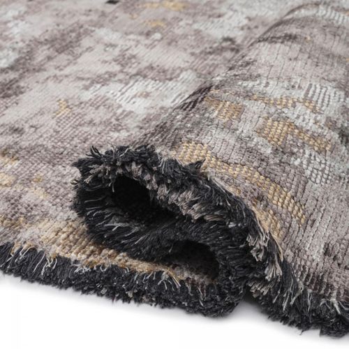 Tapis Chambre Kilim En Coton, 160 X 230 Cm, Forme Originale, Gris Et Beige