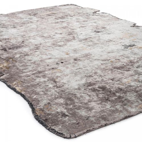 Tapis Chambre Kilim En Coton, 160 X 230 Cm, Forme Originale, Gris Et Beige