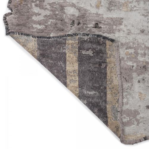 Tapis Grand Salon Kilim En Coton, 240 X 300 Cm, Forme Originale, Gris Et Beige