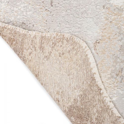 Tapis Salon Kilim En Coton, 200 X 250 Cm, Forme Originale, Gris Et Beige