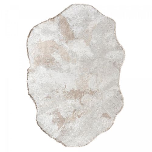 Tapis Grand Salon Kilim En Coton, 240 X 300 Cm, Forme Originale, Gris Et Beige