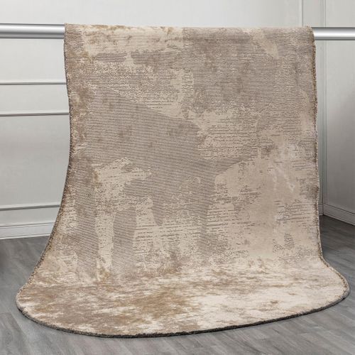 Tapis Chambre Kilim En Coton, 160 X 230 Cm, Forme Originale, Beige Et Gris