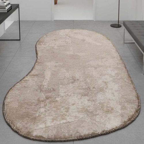 Tapis Grand Salon Kilim En Coton, 240 X 300 Cm, Forme Originale, Beige Et Gris