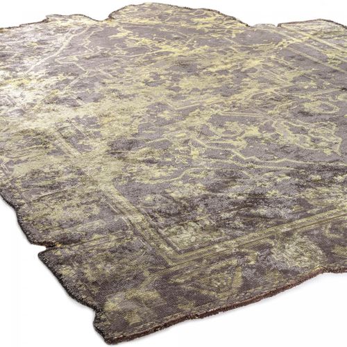Tapis Chambre Kilim En Coton, 160 X 230 Cm, Forme Originale, Vert Et Gris