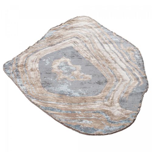 Tapis Chambre Kilim En Coton, 160 X 230 Cm, Forme Originale, Bleu Et Beige