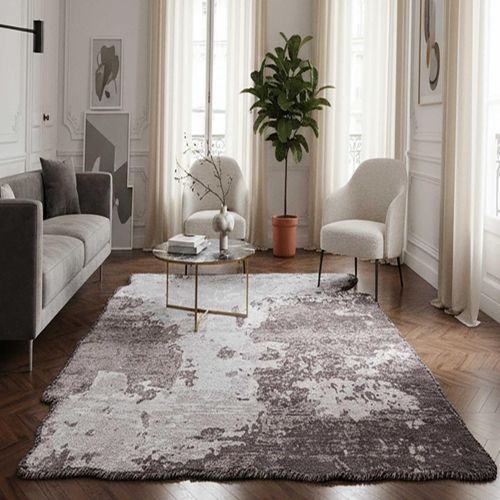 Tapis Salon Kilim En Coton, 200 X 250 Cm, Forme Originale, Marron Et Beige