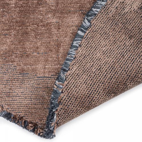 Tapis Salle à Manger Kilim En Coton, 240 X 340 Cm, Forme Originale, Marron