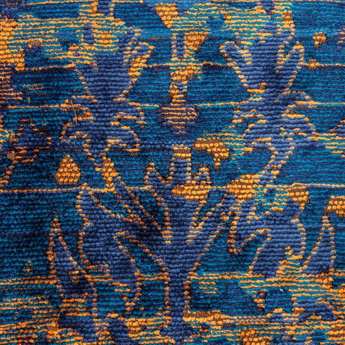 Tapis Chambre Kilim En Coton, 160 X 230 Cm, Forme Originale, Orange Et Bleu