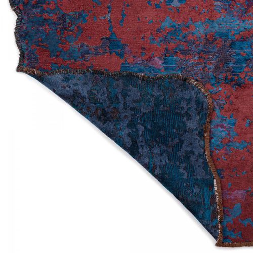 Tapis Salon Kilim En Coton, 200 X 300 Cm, Forme Originale, Bleu Et Rouge