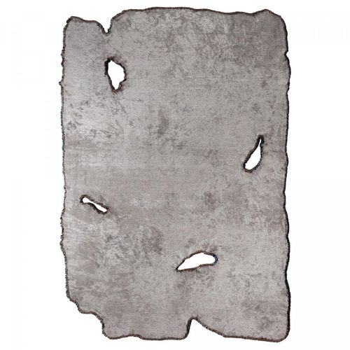 Tapis Salle à Manger Kilim En Coton, 240 X 340 Cm, Forme Originale, Gris Et Écru