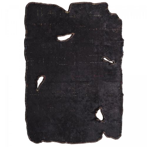 Tapis Chambre Kilim En Coton, 160 X 230 Cm, Forme Originale, Noir Et Gris