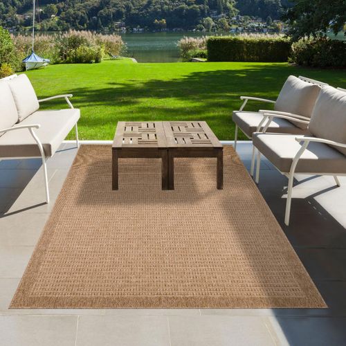 Tapis Extérieur 120x160 Tissé Kilim Beige Jute Art