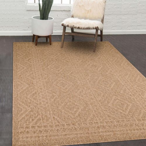 Tapis Extérieur 120x160 Tissé Kilim Beige Jute Art 3