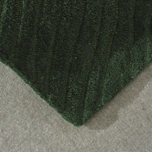 Tapis Chambre, 120 X 170 Cm, Vert, Noir, Laine, Motif Abstrait En Relief, Tufté Main