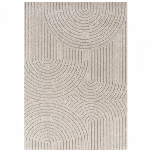 Tapis Chambre 80 X 150 Cm Beige, Motif Géométrique, Design Graphique, Panglao Chic Et Confortable