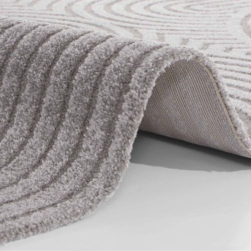 Tapis Salon 160 X 230 Cm, Gris, Motif Géométrique, Structure En Relief, Design Graphique, Panglao