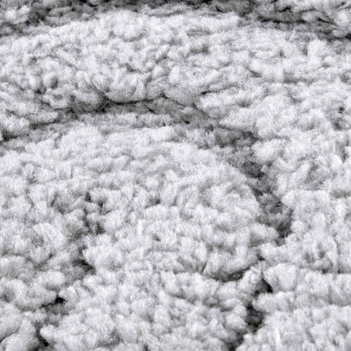 Tapis Rond 160 X 160-cm, Gris, Blanc, Forme Ronde, Motif Géométrique, Ambiance Chaleureuse