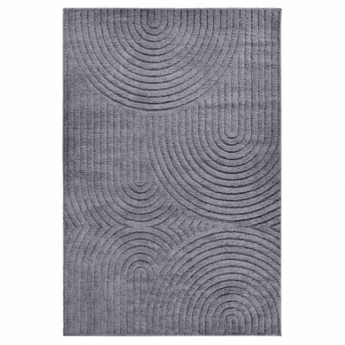 Tapis Salon 160 X 235 Cm Gris, Motif Géométrique Et Texture Relief, Panglao, Entretien Facile