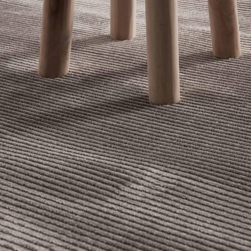 Tapis Couloir 80 X 240 Cm, Gris, Motif Faux Uni, Texture Relief, Dolomite, Entretien Facile