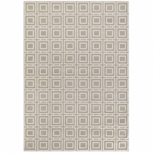 Tapis Couloir 80 X 240 Cm, Beige, Gris, Motif Géométrique Relief Raffiné, Design Épuré