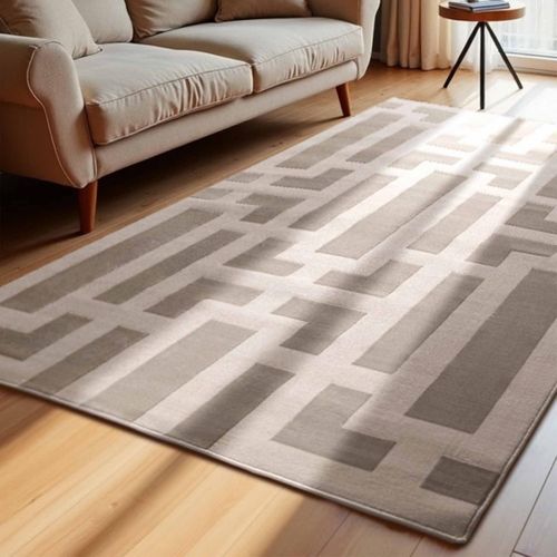Tapis Salon 200 X 280 Cm Beige, Écru, Motif Géométrique, Design Graphique Et Original, Onyx Pliable