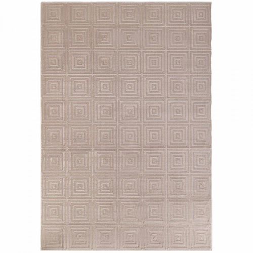 Tapis Salon 200 X 280 Cm, Beige, Écru, Motif Géométrique, Texture Relief, Tourmaline