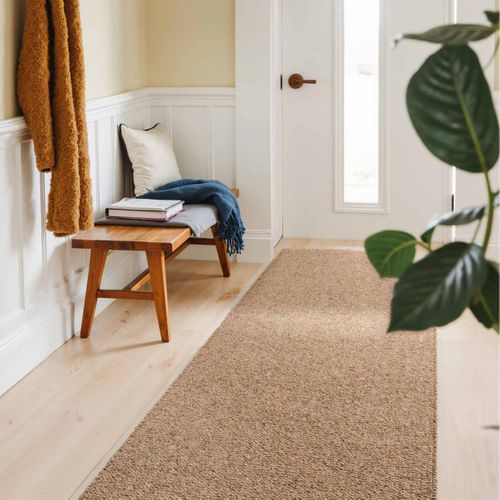 Tapis Chambre 80 X 150 Cm, Beige, Écru, Motif Faux Uni, Structure Dense Et Poils Ras, Roccco