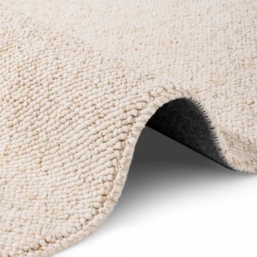 Tapis Salle à Manger 240 X 340 Cm, Beige, Motif Faux Uni, Poils Ras Confortable, Roccco