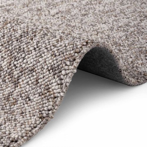 Tapis Couloir 80 X 240 Cm, Beige, Gris, Motif Faux Uni, Structure Tissée, Roccco