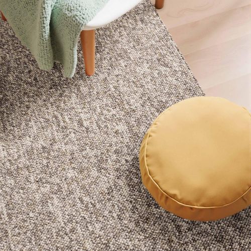 Tapis Couloir 80 X 240 Cm, Beige, Gris, Motif Faux Uni, Structure Tissée, Roccco